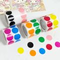 1000 PCS Color Dot Label Sticker  Classification Mark Coated Paper Sticker Rolls  Kawaii Stationery  Aesthetic. 