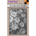 3D Embossed Folder - Summer Seamless Rose Flower Design Rose Whispers: Retro Romantic Elements of Hand drawn Flower Clusters, Tr.