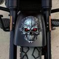 Halloween 3D Metal Skull Decal withRed Glowing Eyes Durable PVC Sticker for Cars Motorcycles Bicycles Self-Adhesive Vinyl Decal. 