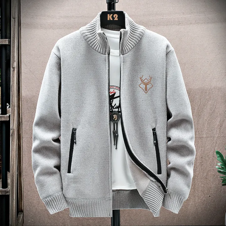 New%20Men's%20Fleece%20Cardigan%20Sweater%20Embroidery%20Casual%20Knit%20Sweater%20Jacket%20High%20Quality%20Male%20Autumn%20Winter%20Clothing%20-%20Image%202