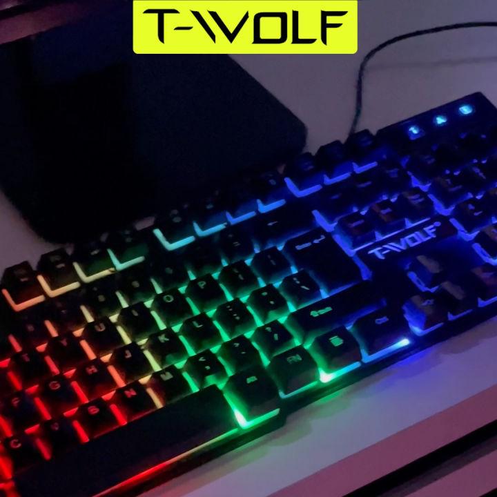 RGB Keyboard for Gaming TWolf T20 USB Wired Backlit Keyboard For Windows PC Laptop And Desktop Computers Budget Friendly And Durable Gaming Keyboard