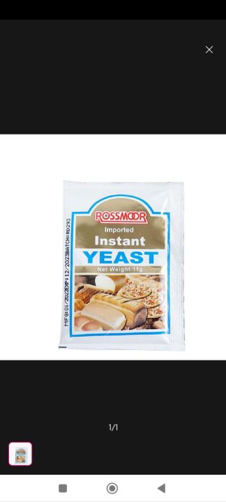 ROSSMOOR INSTANT DRY YEAST 11GRAMS
