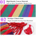 1-2 Person Cotton Rainbow Hanging Bed Capacity Stripe Hammock Swing Portable 260*80cm for Outdoor Indoor with Carry Bag. 