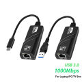 10/100/1000Mbps USB 3.0 Wired USB TypeC To Rj45 Lan Ethernet Adapter RTL8153 Network Card for PC Macbook Windows Laptop. 