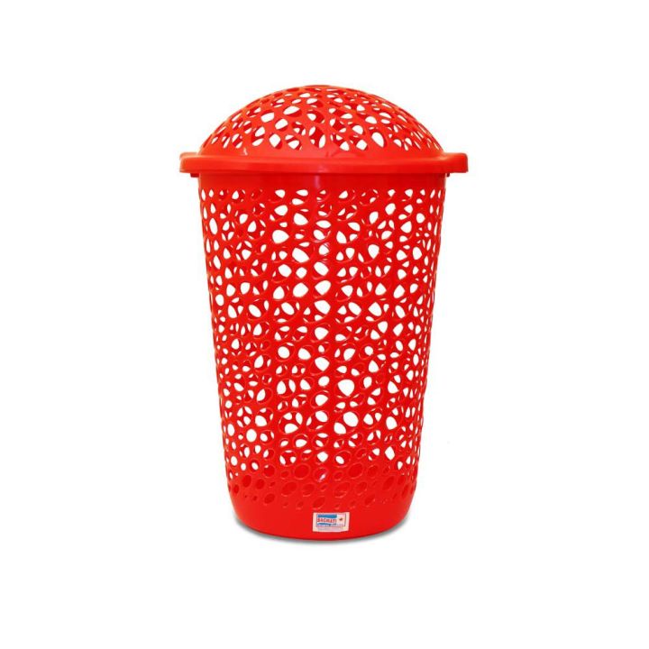 Bagmati Large Sized Laundry Basket | Plastic Sturdy Large Multipurpose Bucket With Lid | Strudy Plastic Laundry Basket