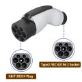 WUFEN 22KW/7KW IEC62196 Type 2 to GBT EV Adapter Charging Convertor 220V/380V 32A 1P/3P Type2 GB/T Charger Converter Adaptor. 
