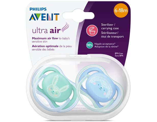 Philips Avent 6-18 month Ultra Air Pacifier
for sensitive skin of baby