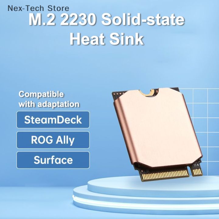 1Set Copper Heatsink M.2 Hard Disk Cooling Radiator 2230 Solid State Drive Thermal Cooler For Steam Deck Console Accessories