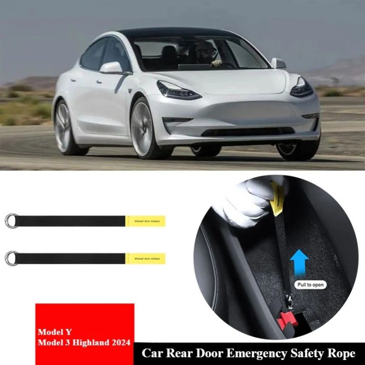 2PCS%20Car%20Rear%20Door%20Emergency%20Safety%20Rope%20For%20Tesla%20Model%20Y%20Model%203%20Highland%202024%20Rear%20Door%20Mechanical%20Switch%20Emergency%20Handle%20-%20Image%202