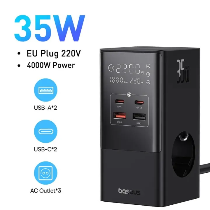Baseus%2035W%20Fast%20Charger%207%20in%201%20Power%20Strip%20Desktop%20Charging%20Station%20With%201200J%20Surge%20Protector%20Digital%20Display%20For%20iPhone%20%20-%20Image%208