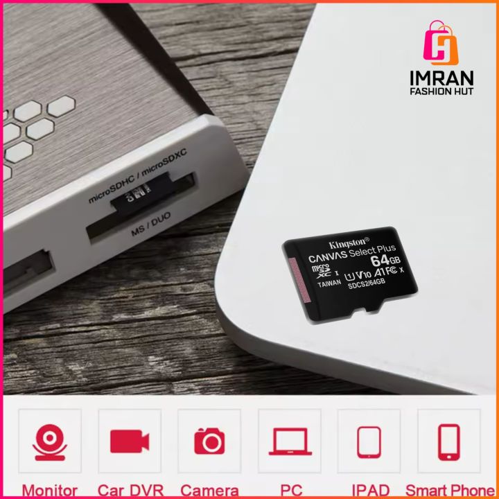 King'ston%20Canvas%20Select%20Plus%2064GB%20microSD%20Card%20Class%2010%20UHS-I%20speeds%20up%20to%20100MB/s%20with%20Adapter%20(SDCS2/64GBIN)%20-%20Image%206