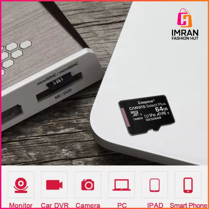 King'ston%20Canvas%20Select%20Plus%2064GB%20microSD%20Card%20Class%2010%20UHS-I%20speeds%20up%20to%20100MB/s%20with%20Adapter%20(SDCS2/64GBIN)%20-%20Image%206