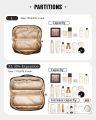 EACHY Travel Makeup Bag,Large Capacity Cosmetic Bags for Women,Waterproof Portable Pouch Open Flat Toiletry Bag. 