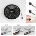 WS2812B LED Light DC5V Smart Pixel RGB Led Strip Light Individually Addressable IC IP30 IP65 IP67 Magic Tape Light Black PCB. 