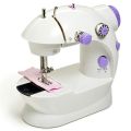 Mini Electric Sewing Machine | Portable Dual Speed Sewing Machine with Foot Pedal | Household Mini Stitching Machine | AC Adapter & Battery Operated | LED Light | White. 
