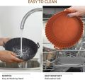 16.5cm Air Fryer Reusable Pot Silicone Oven Baking Tray Round Liner Easy Clean Pizza Plate Grill Pan Mat Air Fryer Accessories.
