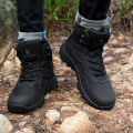 High-Top Leather Men's Boots Breathable Desert Combat Boots Outdoor Non-slip Hiking Boots Men Motorcycle Boots Work Ankle Boots. 