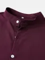Summer Fashion Men's Short Sleeve Button Down Henley Shirts Casual Solid Beach Shirt. 