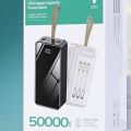 P5 50000Mah Power Bank - 3 Built-in Cables - 3 Input 4 Usb Output Multifunctional Ultra large capacity Power bank LED Lights - LCD Display. 