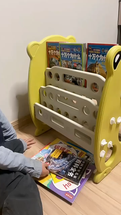 3-in-1 Multifunctional Kids Bookshelf, Drawing Board, and Study Table with Chair- 0188