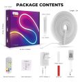 Neon Rope Light RGB-IC Neon LED Lights with Music Sync,Waterproof Flexible Neon Led Strip,DIY Ideas,Remote,Bluetooth APP Control,for Bedroom, Living Room, Gaming Room(5 Meters). 