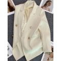 Women Suit Blazer Elegant Coat 2025 Spring Autumn Fashion Korean Blazer Luxury Double Breasted Jacket Solid Ladies Tops Clothes.