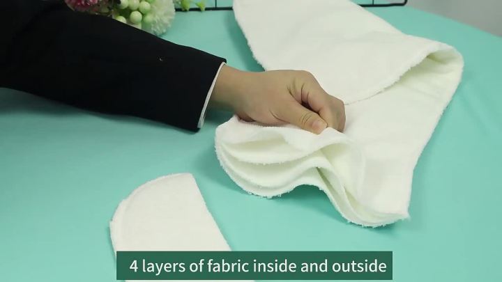 AIO Washable Adult Diaper Insert Pad 4 Layers Microfiber Nappy Liner Super Absorbent Reusable Elderly Incontinence Urine Pad