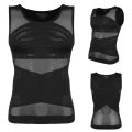 Mens Slimming Body Shaper Vest Gynecomastia Compression Shirts Tummy Control Sleeveless Undershirts Criss Cross Mesh Underwear. 