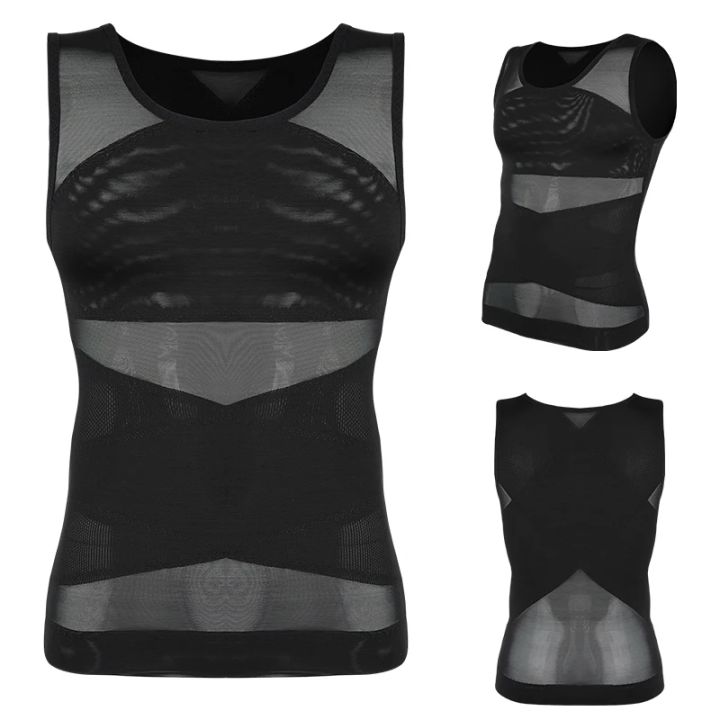 Mens%20Slimming%20Body%20Shaper%20Vest%20Gynecomastia%20Compression%20Shirts%20Tummy%20Control%20Sleeveless%20Undershirts%20Criss%20Cross%20Mesh%20Underwear%20-%20Image%205
