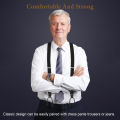 Men Button Suspenders Adjustable lastic Y Shape Tuxedo Suspender with Leather Buttons End Long Lasting Stretch Ultimate Fashion.
