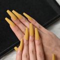 24 Solid color matte super long coffin fake nail tips for extension manicure art press on nails
 good quality. 
