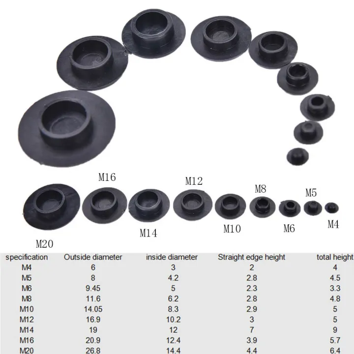 100PCS%20M4/M5/M6/M8/M10%20Black%20Hex%20Socket%20Allen%20Bolt%20Screw%20Nut%20Hexagon%20Head%20Cover%20Cap%20Protector%20-%20Image%202