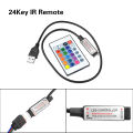 USB RGB Controller for 5V LED Strip Light Mini 3Keys Switch / 24 Keys IR Control/ 17 Keys RF Remote for Home Decor Lighting. 