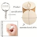 30PCS Round-Shaped Wooden Keychain Set with Unfinished Wood Chip Key Rings DIY Supplies for Craft Wholesale Accessories. 