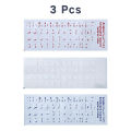 3 Pcs Arabic Transparent Keyboard Stickers Language Letter Red White Labels Computer PC Dustproof Laptop Accessories.