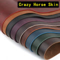 Crazy horse leather, genuine leather, cowhide leather, handmade DIY, top layer leather fabric, stiff retro color changing leathe. 