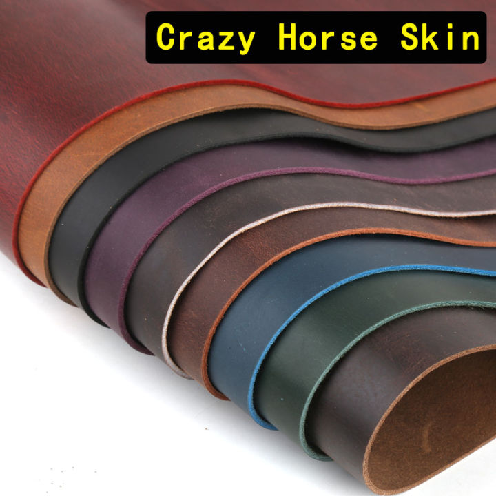 Crazy horse leather, genuine leather, cowhide leather, handmade DIY, top layer leather fabric, stiff retro color changing leathe