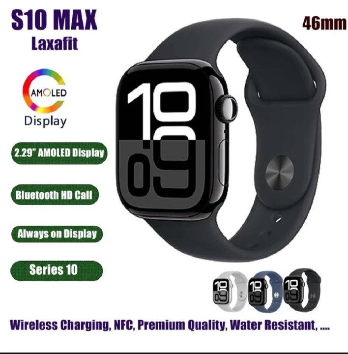 Original S10 Max Smart Watch 2.29 Inch AMOLED Display NFC Bluetooth Call Wireless Charging By Prolific