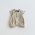 2pcs Baby Suits Newborn Boy Clothes Summer Short Sleeves Stripe Baby Tops with Jumpsuit Two Piece Sets 0-2yrs.