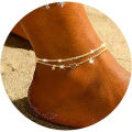 Dainty Layered Silver Anklet with Heart Charm - Elegant CZ Bracelet for Women, Waterproof & Trendy Gift. 