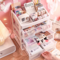 23.3cm wide 3 layer cosmetic display stand makeup organizer storage box with drawer-friendly. 
