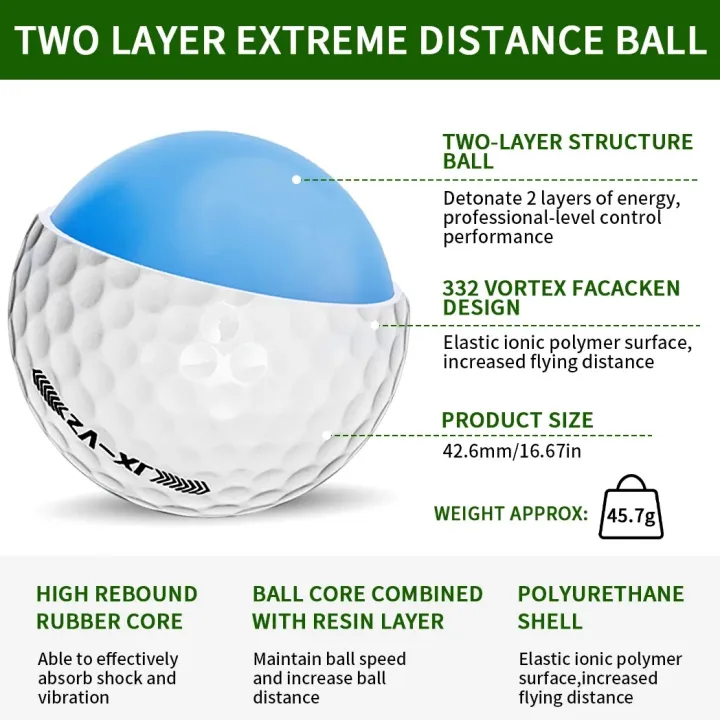 Caiton%203/6Pcs%20Extreme%20Distance%20Golf%20Balls%20Double%20Layer%20High-Energy%20Core%20Aerodynamic%20Stable%20Flight%20Soft%20Feel%20Practice%20Play%20Set%20-%20Image%204