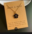 5 Pcs New Trendy Korean Sakura Flower Design Pendant Necklace , Colorful 5 Pcs , Pink , Blue , Red , Black , White Color Flower Pendant Gift For Girls / women's and Besties  Trendy Lockets High Quality  charms  NON FADED  Charm and Chain Quality. 