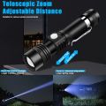 Illuminate Your Adventures With The Rechargeable Metal Body High Power Long Distance Flashlight. 
