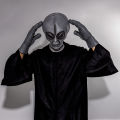 51 Area UFO Alien Mask Gloves Cosplay Extraterrestrial Organism Monster Skull Latex Helmet Hands Halloween Party Costume Props. 