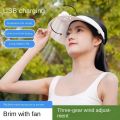 Fan Sun Cap High Wind Speed Large Air Volume Fashionable and Portable USB Charging with Multiple Adjustable Settings Gift. 