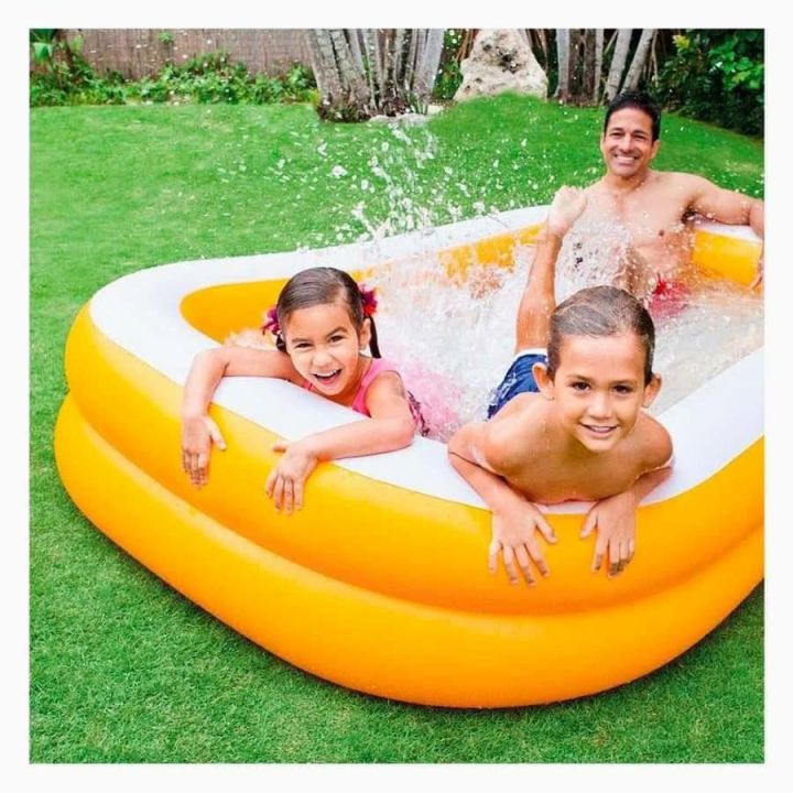 KidsSansar - Intex (57181) Superior Quality Swim Center Inflatable Family Swimming Pool - Orange