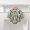 Sisters Clothes Infant Baby Girls Lace Collar Dress Rompers Kids Girls Embroider Flower Princess Dress Family Clothes Rompers.