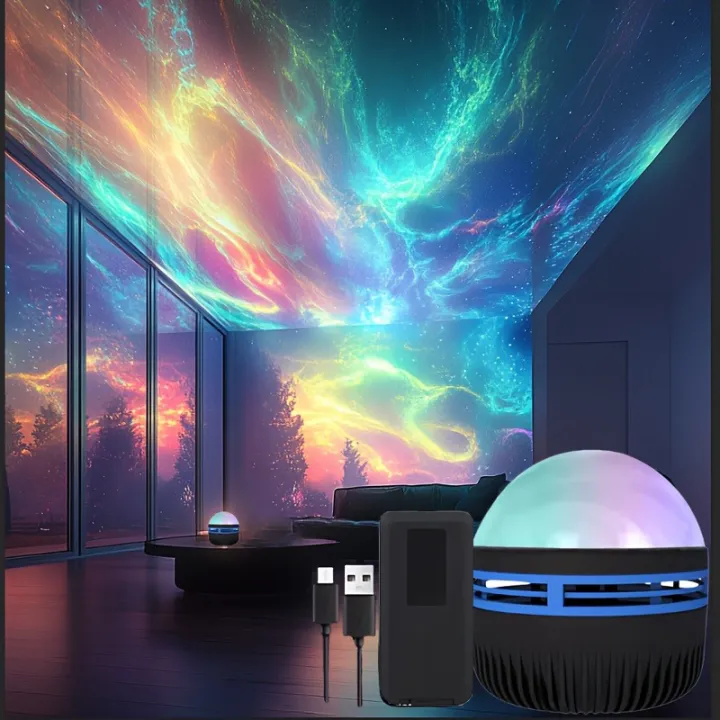 1pc%20Northern%20Lights%20LED%20Atmosphere%20Projector,7%20Modes,%20Starry%20Rotation%20Projection,USB%20Powered,Remote%20Control,For%20Bedroom%20Decor%20-%20Image%203