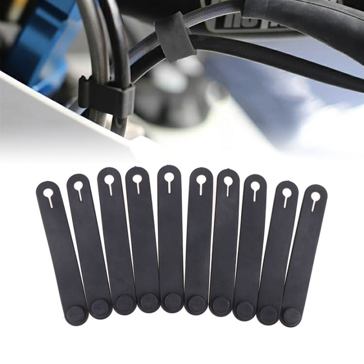 10Pcs Motorcycle  Frame Securing Cable Wiring Harness Power Cord Tie Clutch Line Brake Cable Ties Elastic Fix Accessories